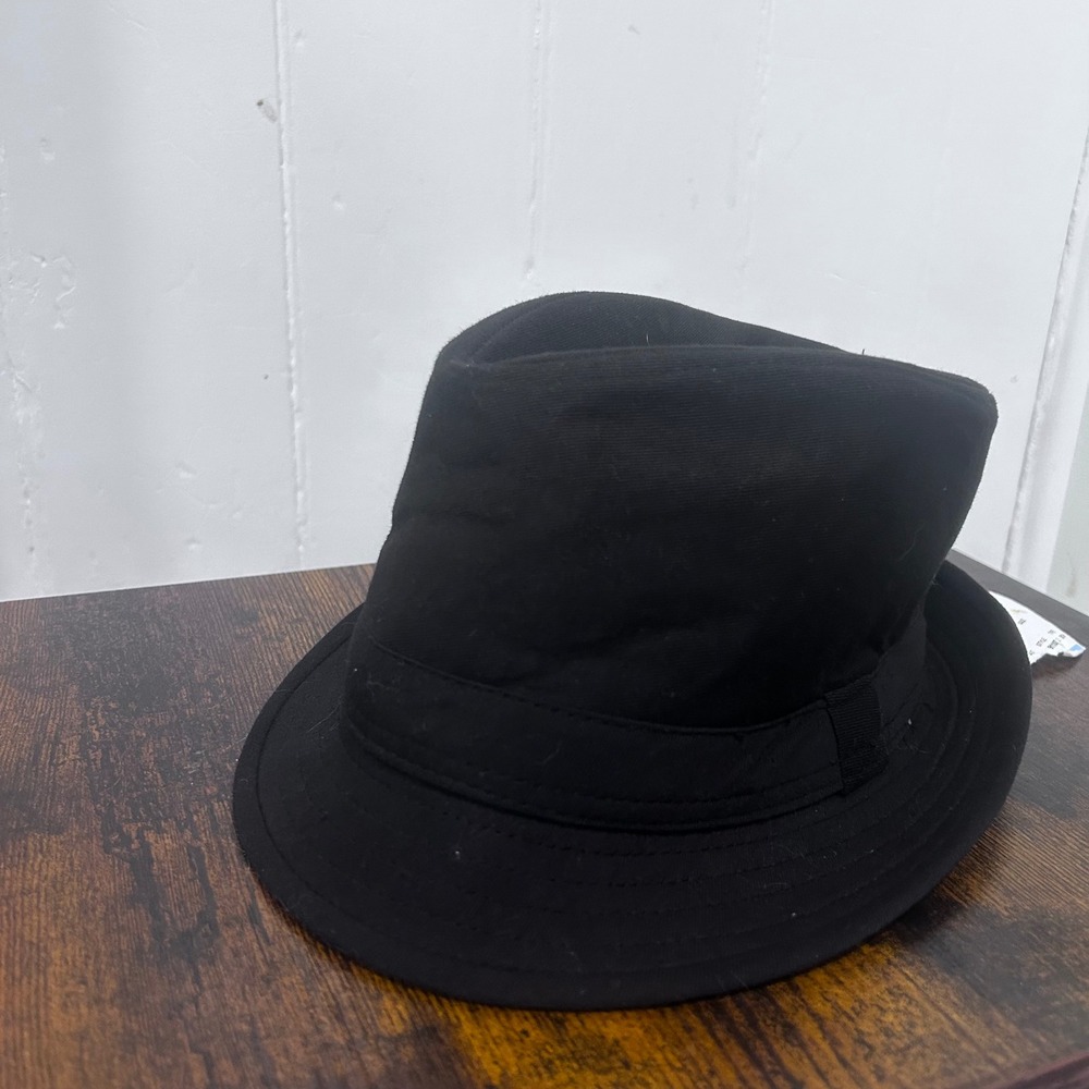 Bio-Domes Headgear Black Fedora Hat 100% Cotton Twill S/M Womens NEW